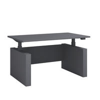 PISALNA MIZA kovina, leseni material antracit, črna  - črna/antracit, Konvencionalno, kovina/leseni material (138/80/73-122cm) - MID.YOU