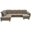 WOHNLANDSCHAFT Naturfarben Mikrofaser  - Wildeiche/Beige, KONVENTIONELL, Holz/Textil (243/343/185cm) - Voleo