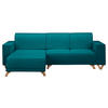 ECKSOFA in Textilgeflecht Petrol  - Wengefarben/Petrol, Design, Holz/Textil (257/174cm) - Livetastic