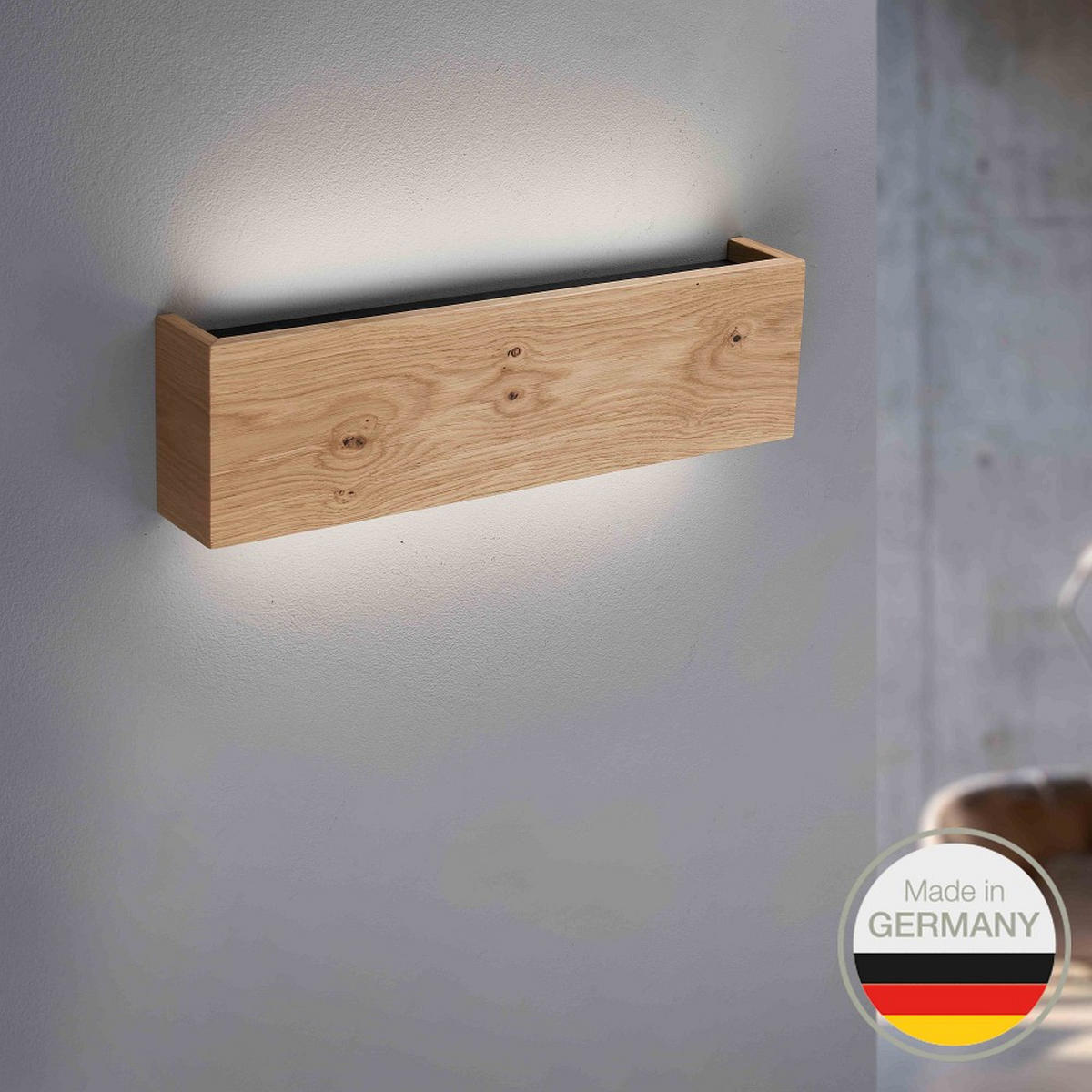 LED-WANDLEUCHTE 654   - Wildeiche, Natur, Holz (15/48/10cm) - Ambiente