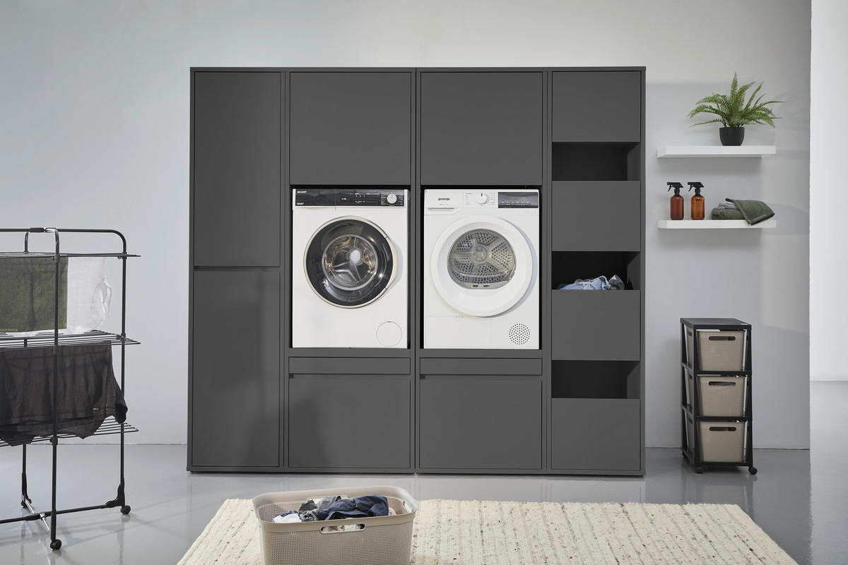 WASCHMASCHINENSCHRANK 67,5/151,8/67,5 cm  in Anthrazit  - Anthrazit, Basics, Holzwerkstoff (67,5/151,8/67,5cm) - Xora