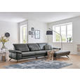 ECKSOFA Rivello Anthrazit Echtleder  - Anthrazit/Schwarz, Design, Leder/Metall (328/193cm) - Dieter Knoll