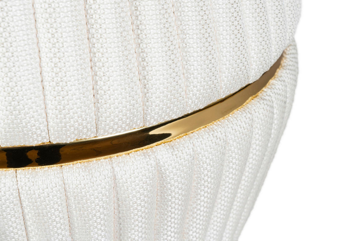 HOCKER Struktur Goldfarben, Beige  - Beige/Goldfarben, Design, Textil (51,5/53cm) - Kayoom