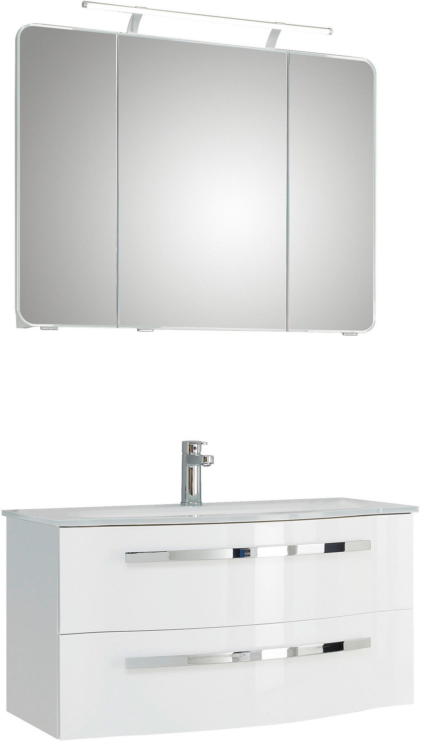 Sadena Badezimmer Weiß Hochglanz 92 cm