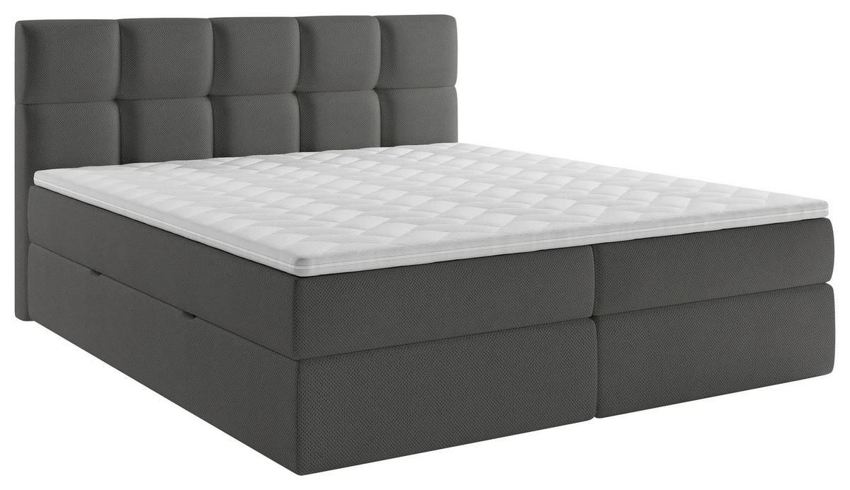 BOXBETT 160/200 cm  in Dunkelgrau  - Dunkelgrau/Schwarz, MODERN, Holz/Kunststoff (160/200cm) - MID.YOU