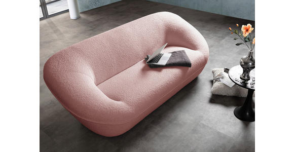 2-SITZER-SOFA in Flachgewebe Rosa  - Schwarz/Rosa, KONVENTIONELL, Kunststoff/Textil (223/79/94cm) - Carryhome
