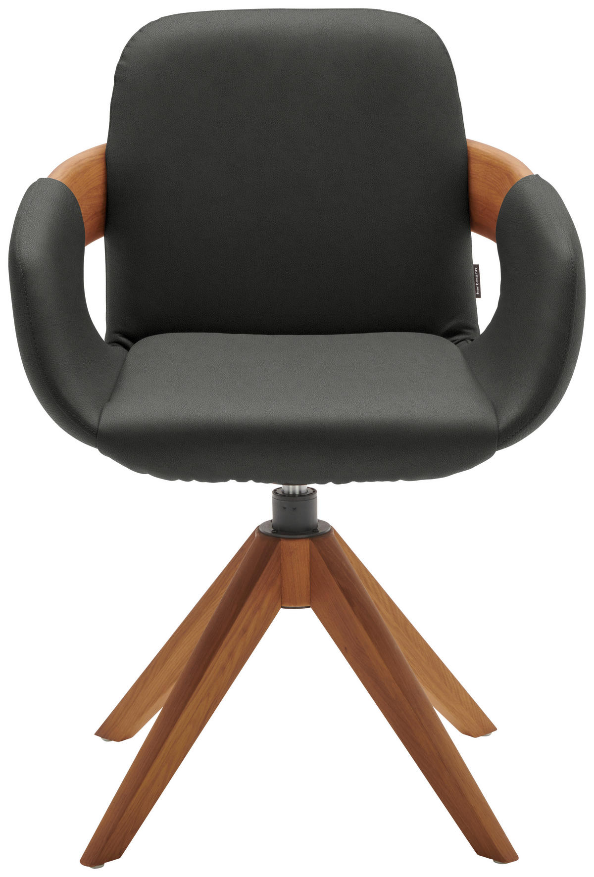 ARMLEHNSTUHL  Lederauswahl, Stoffauswahl, Typenauswahl, Sitzfläche 360° drehbar, automatische Rückholfunktion  Echtleder  - Eichefarben/Cognac, Natur, Leder/Holz (60/86/60cm) - Valnatura