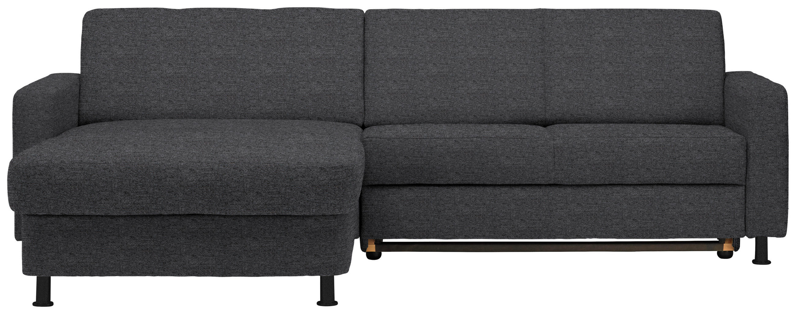 ECKSOFA in Webstoff Dunkelgrau  - Dunkelgrau/Schwarz, Design, Kunststoff/Textil (165/257cm) - Xora