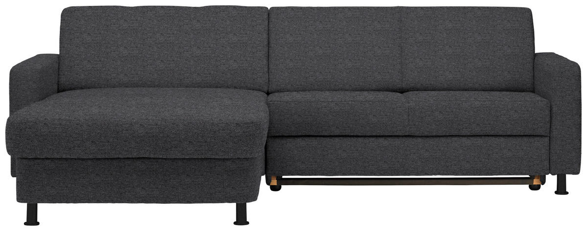ECKSOFA in Webstoff Dunkelgrau  - Dunkelgrau/Schwarz, Design, Kunststoff/Textil (165/257cm) - Xora