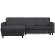 ECKSOFA in Webstoff Dunkelgrau  - Dunkelgrau/Schwarz, Design, Kunststoff/Textil (165/257cm) - Xora