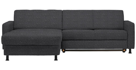 ECKSOFA in Webstoff Dunkelgrau  - Dunkelgrau/Schwarz, Design, Kunststoff/Textil (165/257cm) - Xora