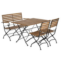 GARTENTISCHGRUPPE AkazieEisen ,[ ]} - Anthrazit/Akaziefarben, Basics, Holz/Metall (120/75/80cm) - Gardenson