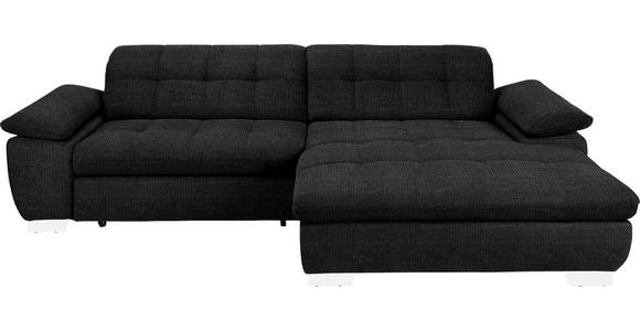 ECKSOFA in Mikrofaser Graphitfarben  - Chromfarben/Graphitfarben, Design, Textil/Metall (265/180cm) - Carryhome