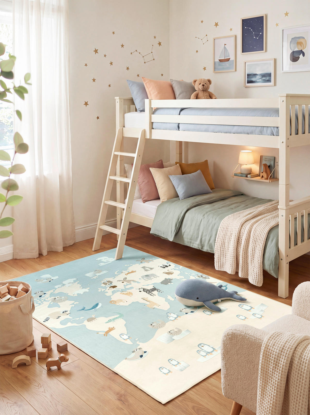 KINDERTEPPICH Living Zoonia 160/230 cm  in Creme, Multicolor, Pastellblau  - Pastellblau/Multicolor, Trend, Kunststoff/Textil (160/230cm) - Lindorug