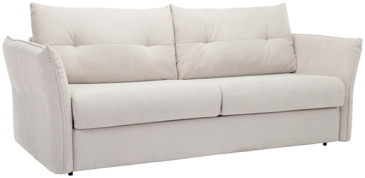 SCHLAFSOFA Webstoff Beige  - Beige/Schwarz, KONVENTIONELL, Kunststoff/Textil (220/89/104cm) - Carryhome