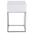 NACHTKÄSTCHEN 40/62/40 cm  in Silberfarben, Weiß  - Silberfarben/Weiß, Basics, Holzwerkstoff/Metall (40/62/40cm) - Xora