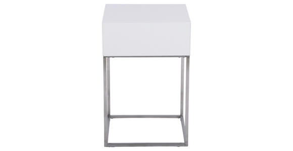 NACHTKÄSTCHEN 40/62/40 cm  in Silberfarben, Weiß  - Silberfarben/Weiß, Basics, Holzwerkstoff/Metall (40/62/40cm) - Xora