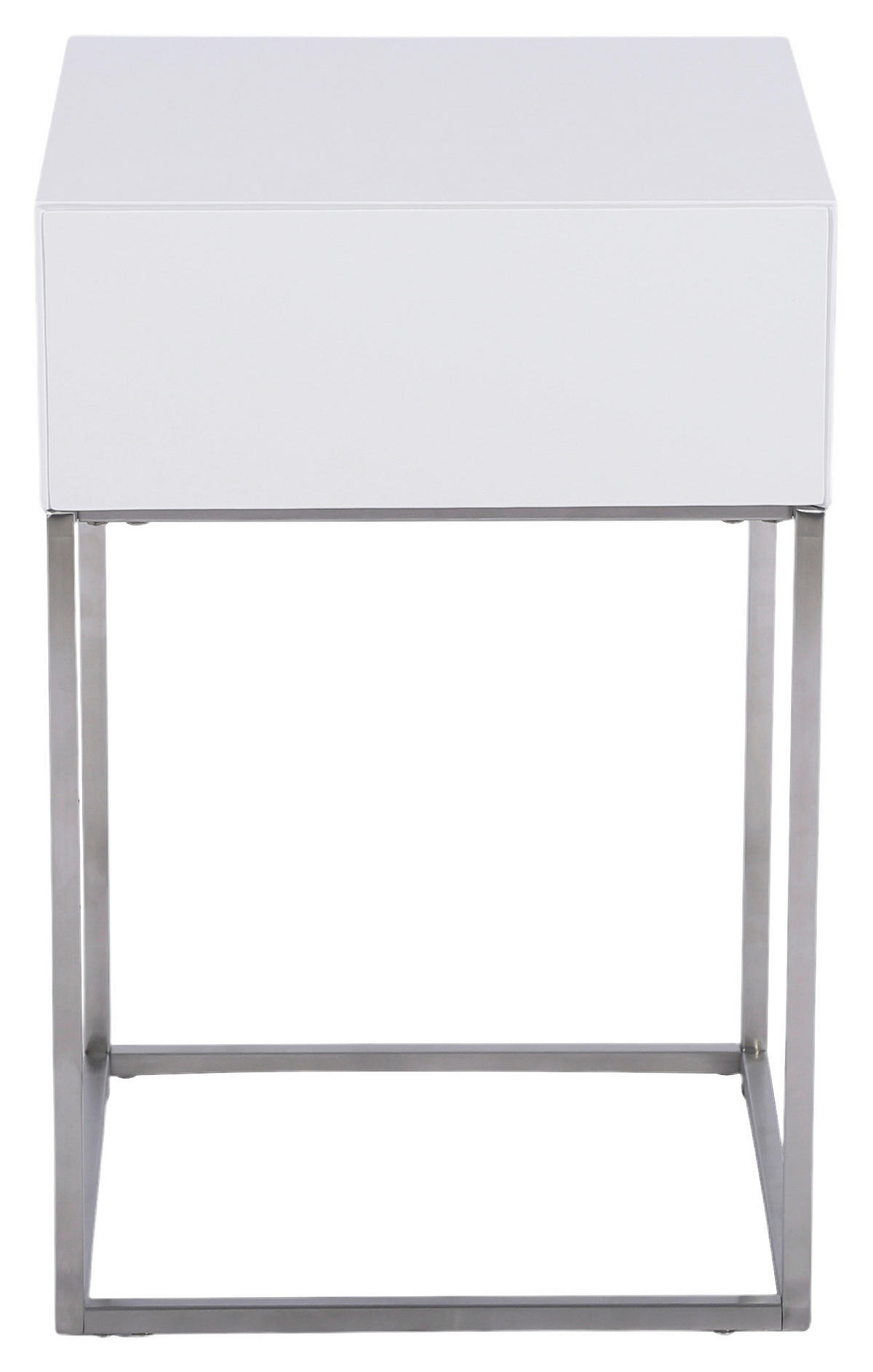 NACHTKÄSTCHEN 40/62/40 cm  in Silberfarben, Weiß  - Silberfarben/Weiß, Basics, Holzwerkstoff/Metall (40/62/40cm) - Xora