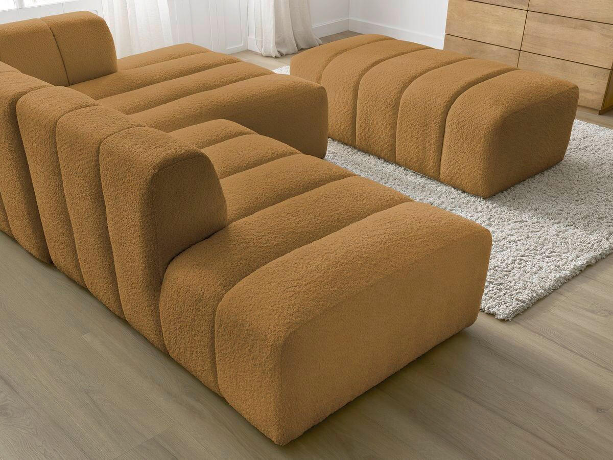 ECKSOFA  ANNECY Gelb Bouclé  - Gelb/Schwarz, MODERN, Kunststoff/Textil (262/170cm)