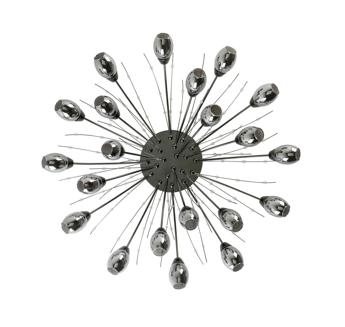 LED-DECKENLEUCHTE 92/25 cm   - Chromfarben/Schwarz, Trend, Glas/Kunststoff (92/25cm) - Dieter Knoll