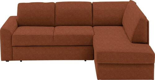 ECKSOFA in Webstoff Orange  224/165 cm  - Schwarz/Orange, KONVENTIONELL, Kunststoff/Textil (224/165cm) - Xora