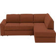 ECKSOFA in Webstoff Orange  - Schwarz/Orange, KONVENTIONELL, Kunststoff/Textil (224/165cm) - Xora