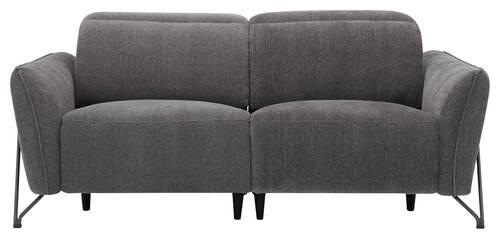 3-SITZER-SOFA Flachgewebe Dunkelgrau  - Dunkelgrau/Schwarz, LIFESTYLE, Textil/Metall (198/83/107/111cm) - Livetastic