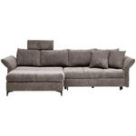 ECKSOFA in Chenille Taupe  - Taupe/Schwarz, KONVENTIONELL, Textil/Metall (291/153cm) - Hom`in