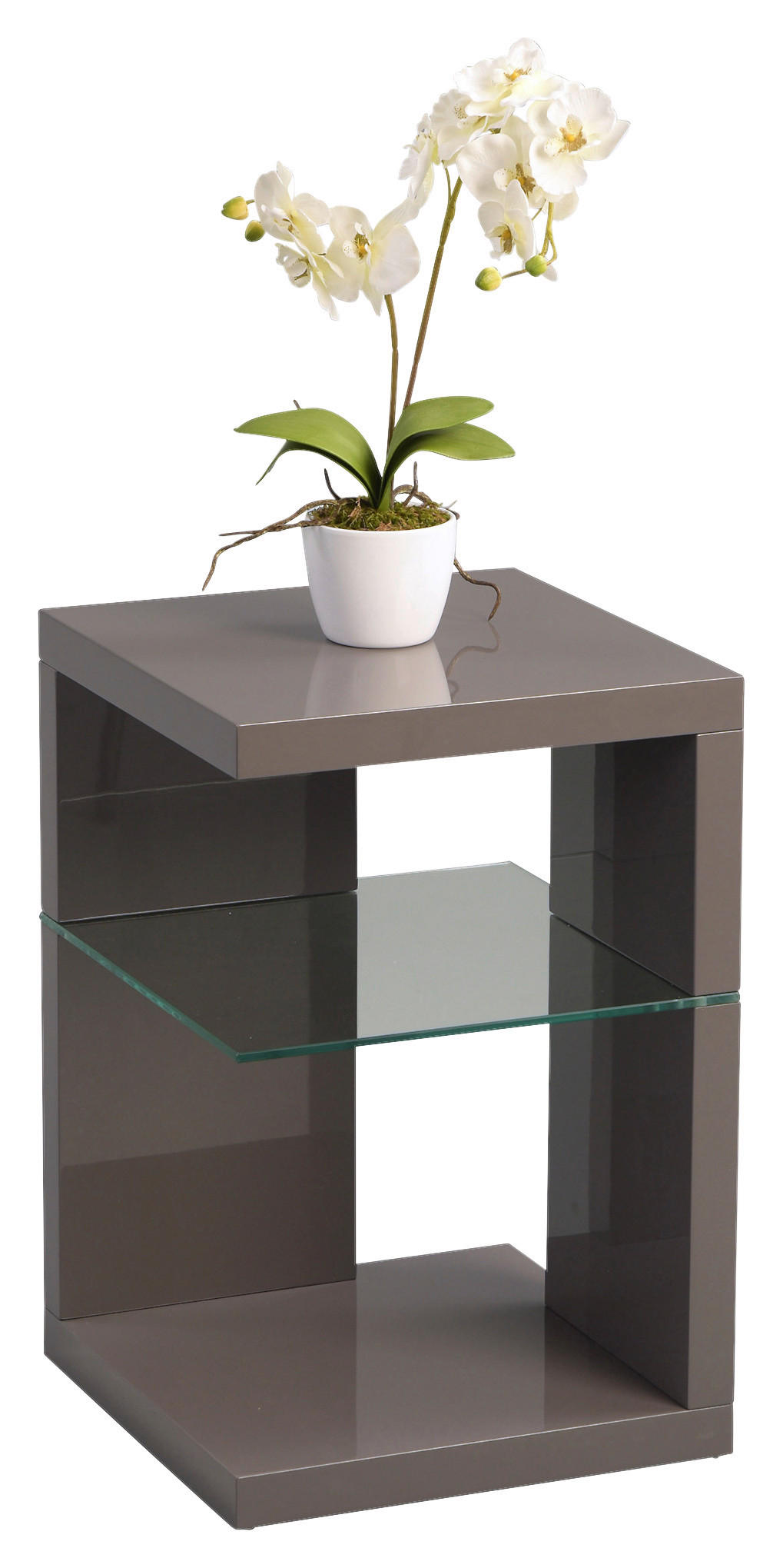 BEISTELLTISCH 40/40/60 cm Anthrazit quadratisch - Anthrazit, Design, Glas/Holzwerkstoff (40/40/60cm) - Xora