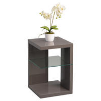 BEISTELLTISCH in Glas, Holzwerkstoff 40/40/60 cm  - Anthrazit, Design, Glas/Holzwerkstoff (40/40/60cm) - Xora
