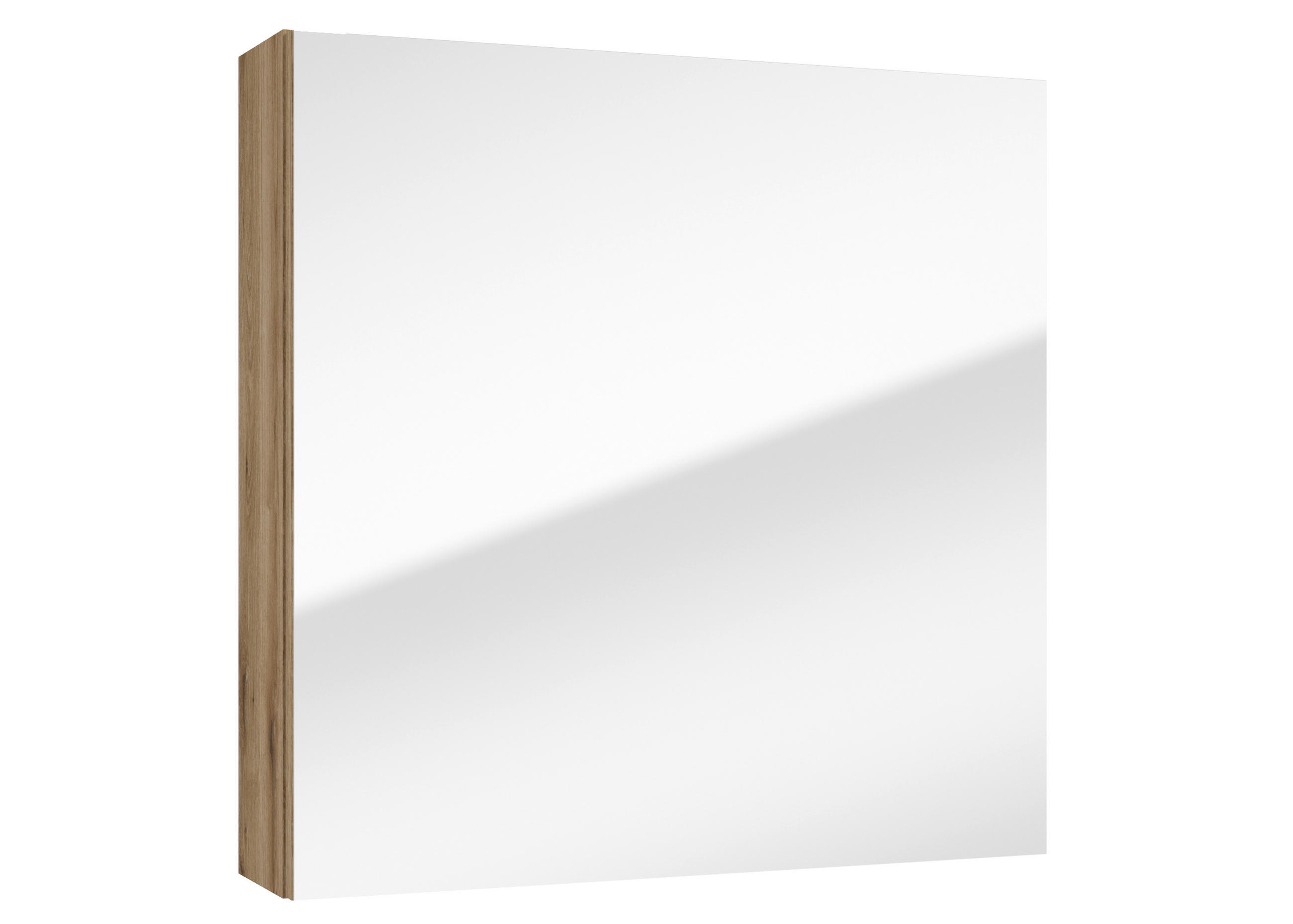 OMARA Z OGLEDALOM 60/60/15 cm  - barve hrasta, Moderno, steklo/leseni material (60/60/15cm) - MID.YOU