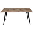 ESSTISCH in Holz, Metall 160/90/76 cm  - Schwarz/Akaziefarben, Natur, Holz/Metall (160/90/76cm) - Carryhome