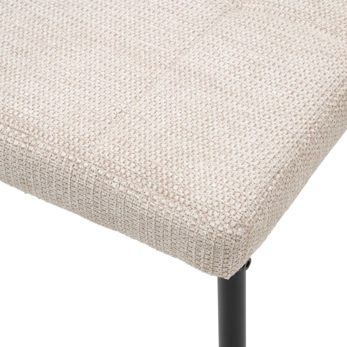 STUHL Mikrofaser Schwarz, Beige  - Beige/Schwarz, KONVENTIONELL, Textil/Metall (44/96/61cm) - MID.YOU