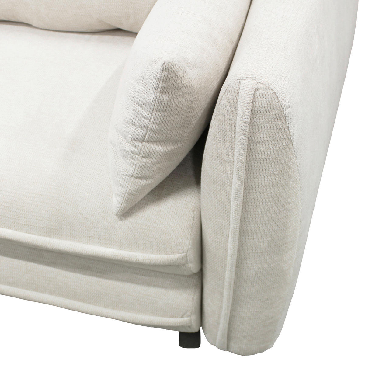 ECKSOFA Creme Struktur  - Creme/Schwarz, Design, Kunststoff/Textil (201/240cm) - MID.YOU