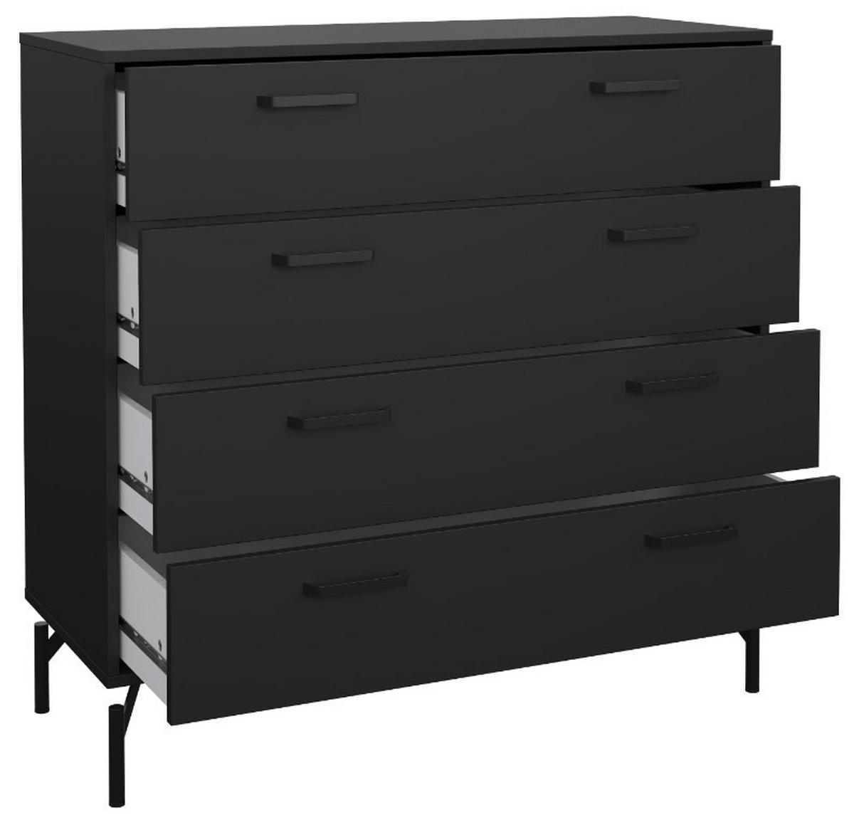 SIDEBOARD 99/96/39 cm  - svart, Design, metall/trämaterial (99/96/39cm) - Best Price