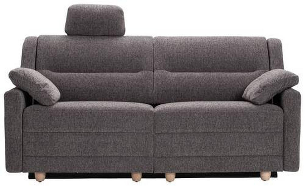SCHLAFSOFA  mit Typenauswahl, Fußauswahl, Stoffauswahl, Liegefunktion, Sitzqualitäten, Schlafen auf Sitzhöhe, Hocker erhältlich, Rückenfutter Chenille Braun  - Buchefarben/Braun, KONVENTIONELL, Holz/Textil (184/88/91cm) - Sedda
