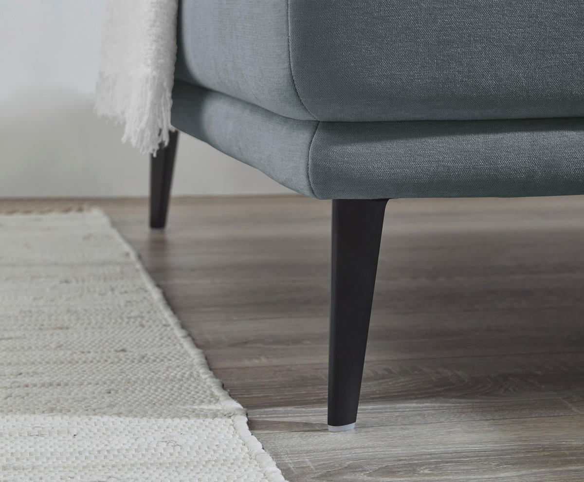 ECKSOFA Blaugrau Flachgewebe  - Blaugrau/Schwarz, KONVENTIONELL, Textil/Metall (193/279cm) - SetOne by Musterring