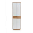 GARDEROBENSCHRANK  in 60/200/37 cm  - Eichefarben/Weiß, Design, Glas/Holz (60/200/37cm) - Linea Natura