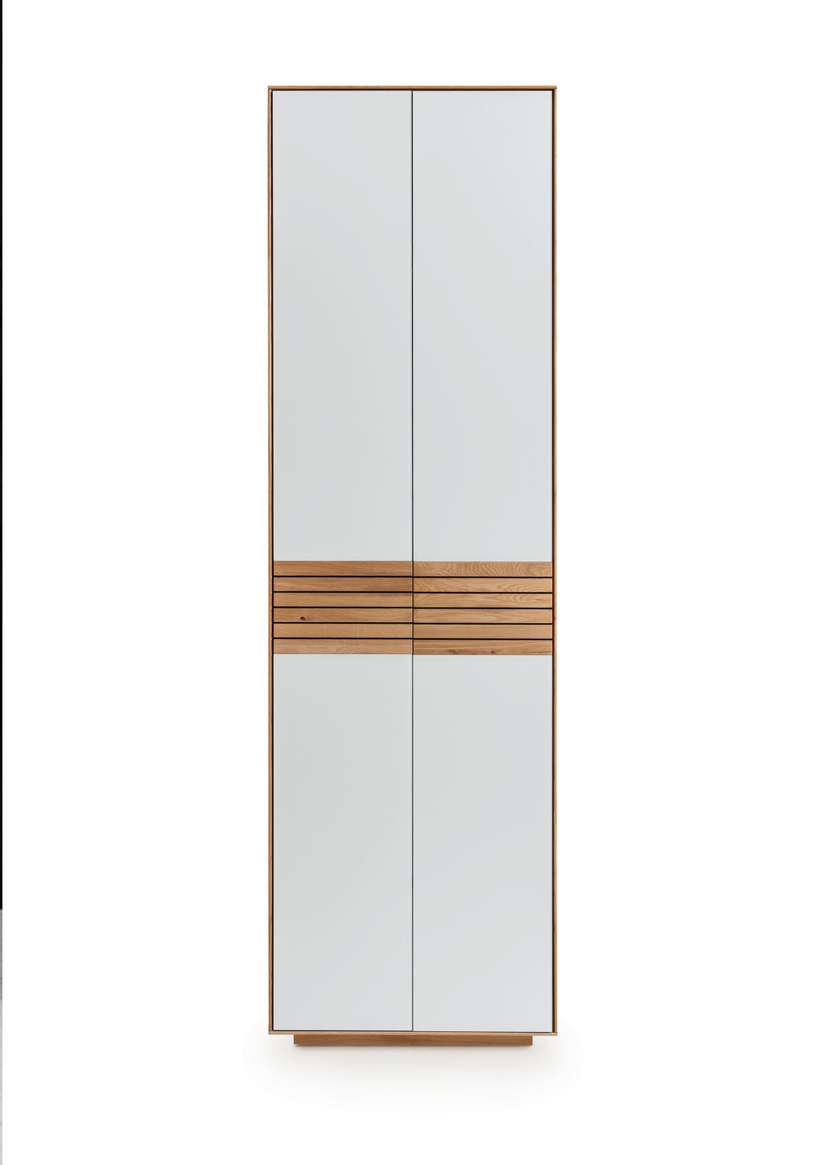 GARDEROBENSCHRANK 60/200/37 cm  - Weiss/Eichefarben, Design, Glas/Holz (60/200/37cm) - Linea Natura