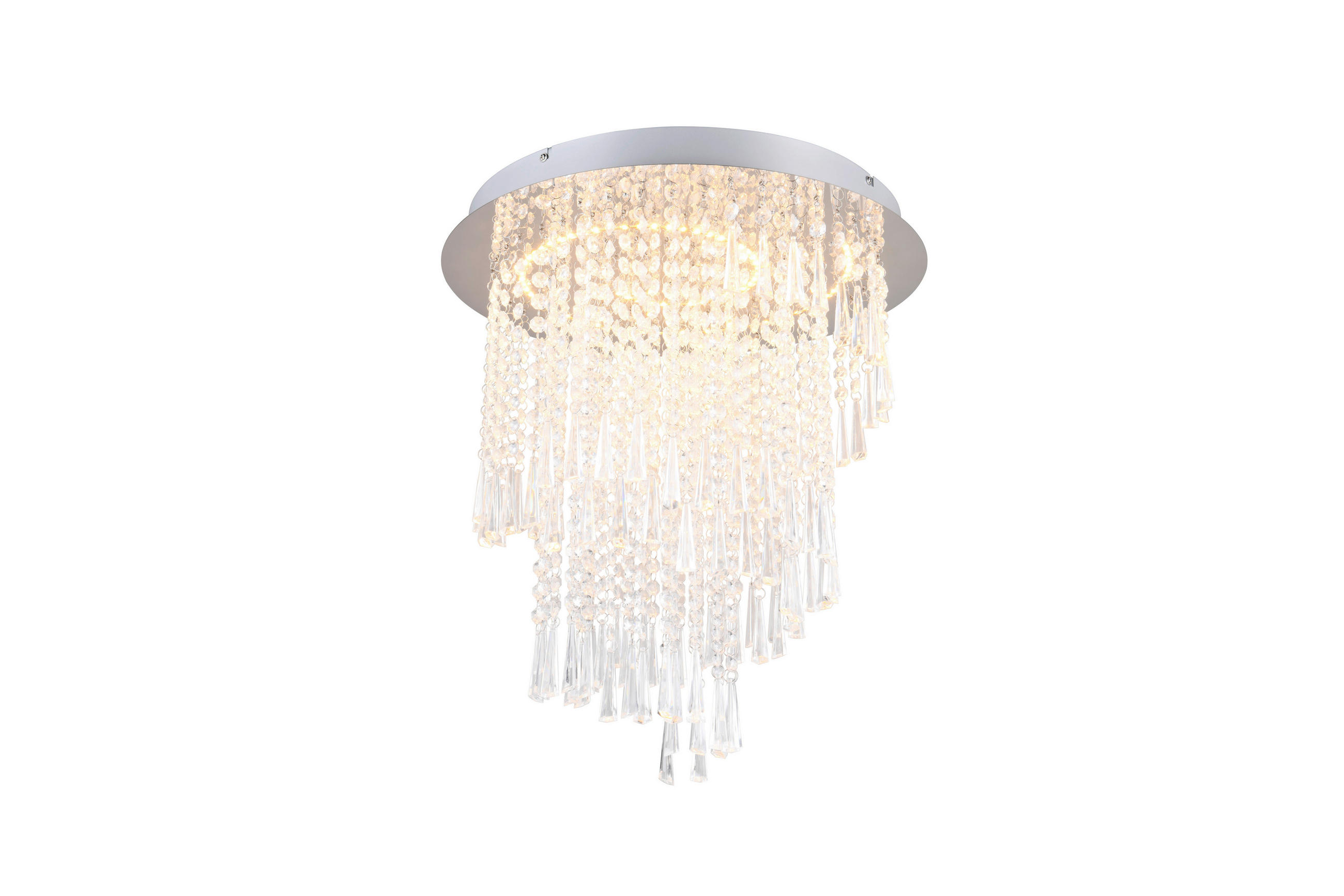 LED-DECKENLEUCHTE  45/50 cm    - Chromfarben/Transparent, Basics, Kunststoff/Metall (45/50cm)
