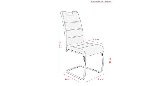 SCHWINGSTUHL in Lederlook - Chromfarben/Bordeaux, Design, Textil/Metall (43/98/59cm) - Carryhome