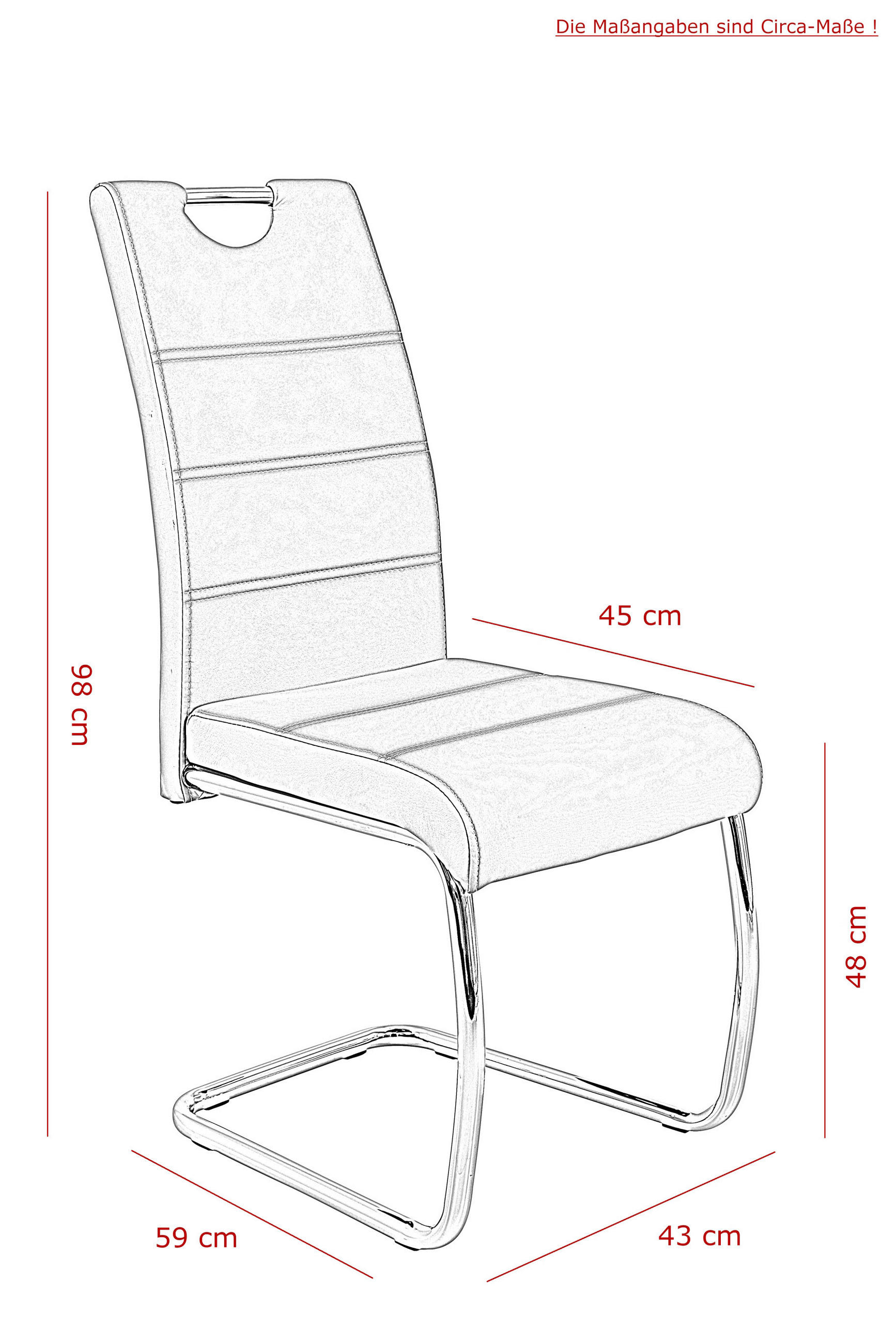 SCHWINGSTUHL Lederlook Dunkelbraun  - Chromfarben/Dunkelbraun, Design, Textil/Metall (43/98/59cm) - Carryhome
