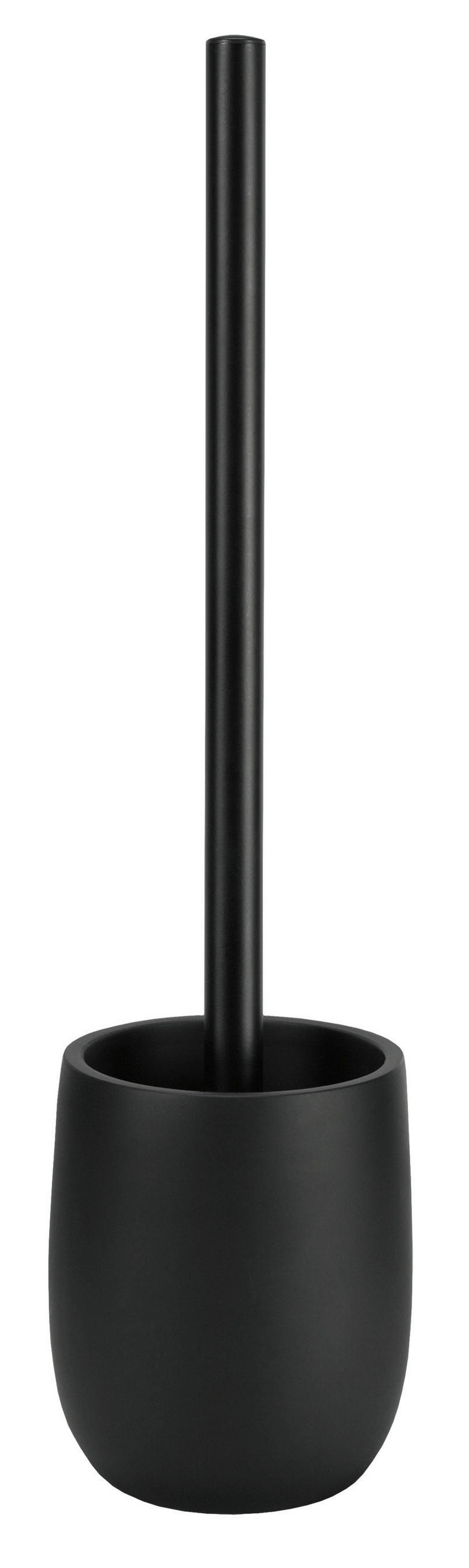 WC-BÜRSTENGARNITUR in Kunststoff  Kunststoff   - Schwarz/Alufarben, Basics, Kunststoff (9,8/36cm) - Kleine Wolke