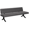 SITZBANK 220/87/70-86 cm  in Grau  - Schwarz/Grau, KONVENTIONELL, Textil/Metall (220/87/70-86cm) - Moderano