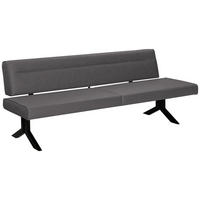SITZBANK in Metall, Textil Grau  - Schwarz/Grau, Konventionell, Textil/Metall (220/87/70-86cm) - Moderano