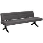 SITZBANK 220/87/70-86 cm Samt Grau  - Schwarz/Grau, KONVENTIONELL, Textil/Metall (220/87/70-86cm) - Moderano