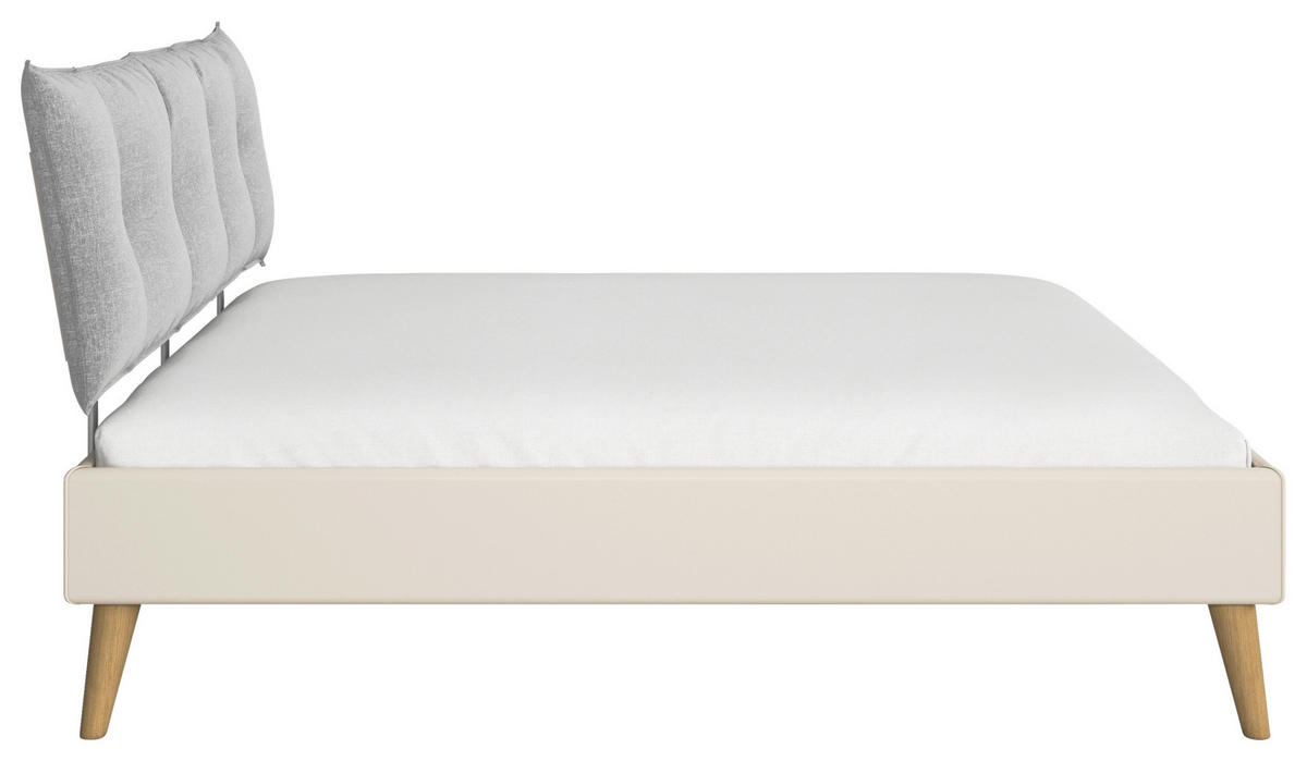 BETT 180/200 cm,  in Champagner,  - Wildeiche/Champagner, Design, Holz/Textil (180/200cm) - Carryhome