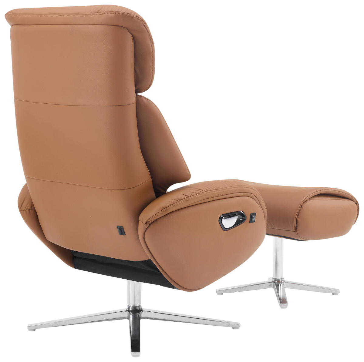 MASSAGESESSEL in Lederlook Braun  - Silberfarben/Braun, Design, Leder/Textil (76/111/87cm) - Livetastic