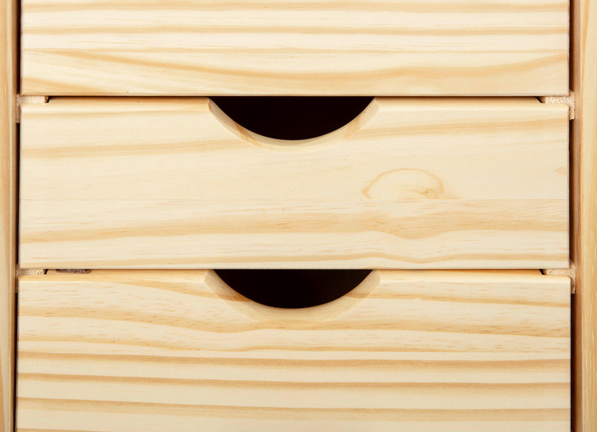 ROLLCONTAINER Kiefer massiv Kieferfarben  - Kieferfarben, Basics, Holz/Kunststoff (35/66/39cm) - MID.YOU