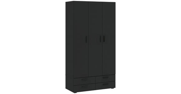 DREHTÜRENSCHRANK  in Anthrazit  - Anthrazit/Schwarz, KONVENTIONELL, Holzwerkstoff/Kunststoff (111/179/52cm) - Carryhome